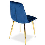 Krzesło ELENA niebieski aksamit - złote nogi - Meblownia.pl
