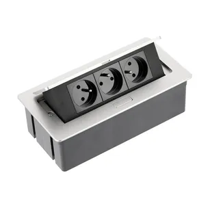 Gniazdo wpuszczane SOFT GTV 3x230V aluminium AE-PBSC3GU-53N