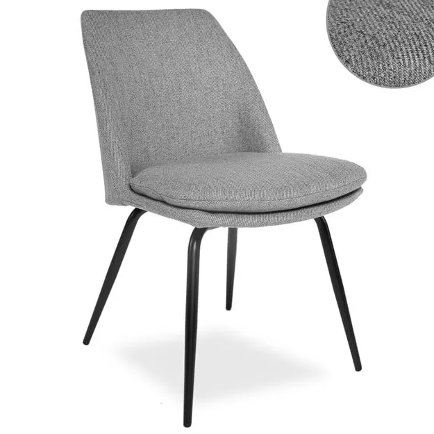 Tapicerowane krzesło INES szare - czarne nogi - OUTLET