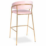  Krzesło barowe ROYAL aksamit różowy - złote nogi - Meblownia.pl