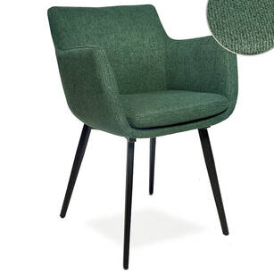 Tapicerowane krzesło EMMA zielone - czarne nogi