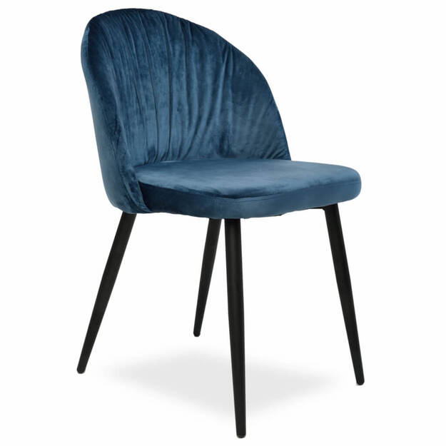 Tapicerowane krzesło MARCO niebieski aksamit - Meblownia.pl