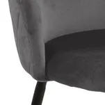 ACTONA krzesło tapicerowane LOUISE szary velvet (85652) - Meblownia.pl