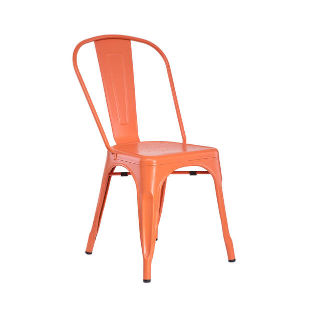 Metalowe krzesło ALFREDO pomarańczowe - Meblownia.pl