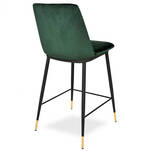 Krzesło barowe GRACE zielony aksamit - złote nogi - Meblownia.pl