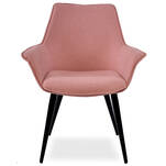 Tapicerowane krzesło FABIO różowy - czarne nogi - Meblownia.pl