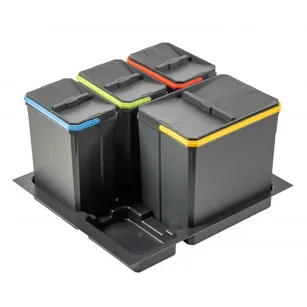Kosz do segregacji śmieci GTV AXISPACE 600 antracyt (PB-AS-600-1X15L-3X7L)