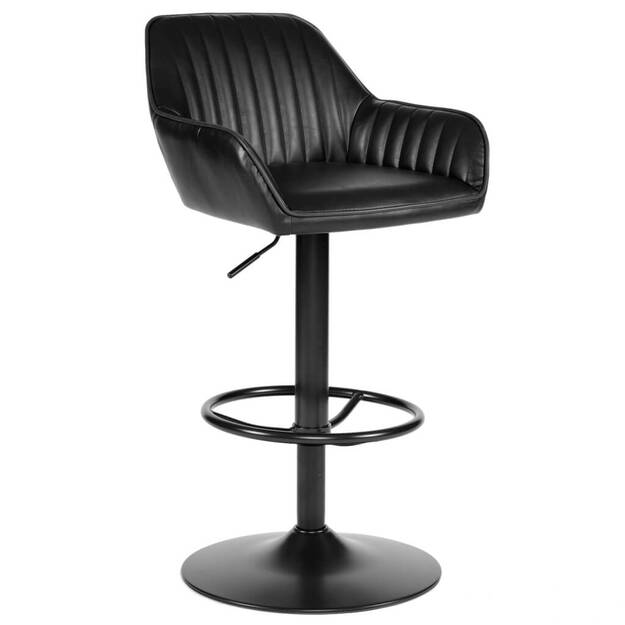 Hoker - krzesło barowe HKB-20 czarne z czarną podstawą - Meblownia.pl