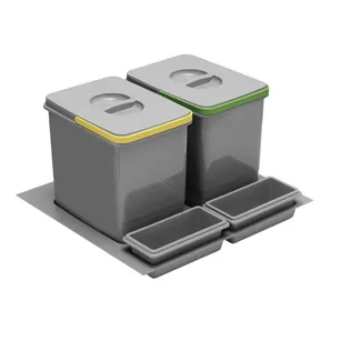 Kosz do segregacji śmieci GTV MULTINO 600 (2x15L) szary PB-91104100B5
