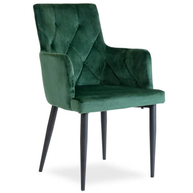 Krzesło tapicerowane VALENTINO zielony aksamit - Meblownia.pl