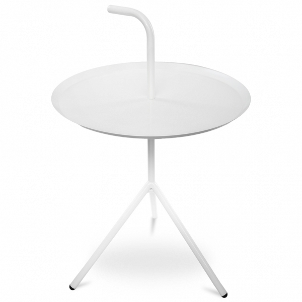 Minimalistyczny biały okrągły stolik