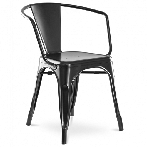 Metalowe industrialne czarne krzesło
